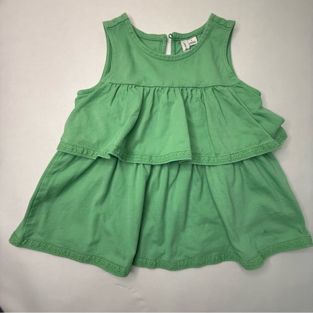 Janie and Jack Green Ruffle Tank Top